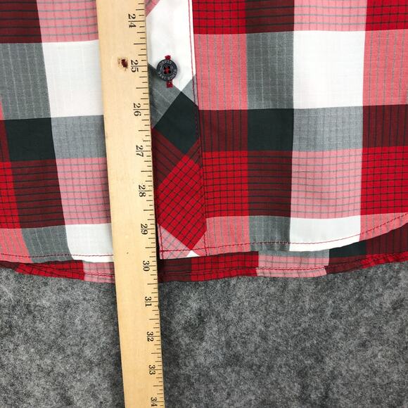 Orvis Mens Button-Up Shirt XXL Red Plaid Short Sleeve Fishing Outdoor Casual - Picture 9 of 10